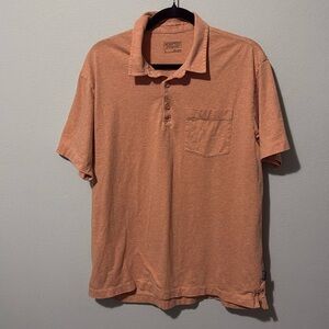 Patagonia Men’s Polo Shirt, light orange 100% organic cotton EUC size large